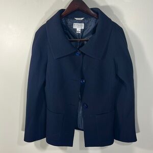 Vintage Talbots Blue Tailored Blazer with Notched Lapel
